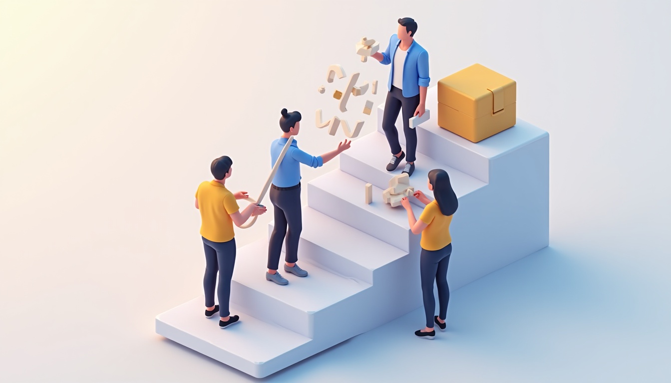 Ilustrație care arată etapele cheie în creare magazin online profesional, simbolizând succesul în comerțul electronic.