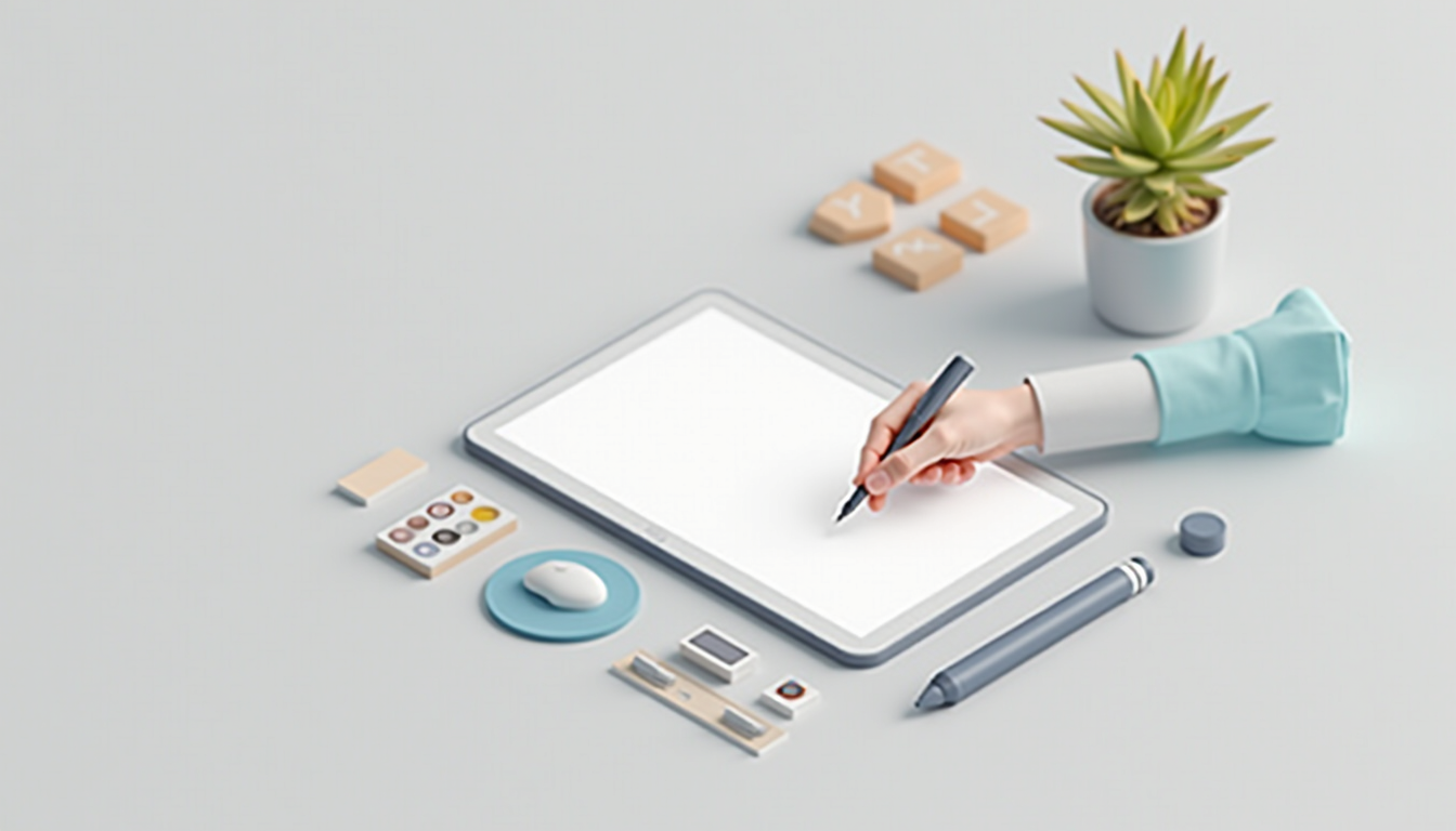 Ilustrație grafică modernă reprezentând un site web optimizat pe diverse dispozitive, simbolizând un ghid complet de web